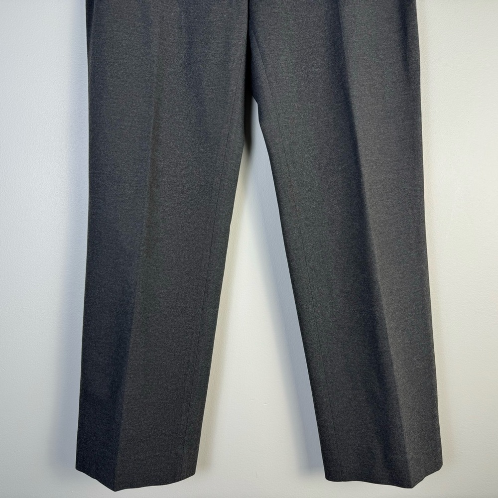 Lafayette 148 Italian Punto Milano Pant Charcoal Large Straight Leg Trouser - Picture 4 of 11